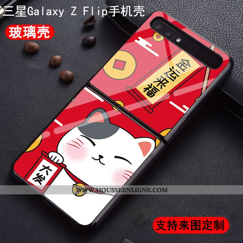 Coque Samsung Z Flip Verre Fluide Doux Personnalisé Étoile Plier Incassable Nouveau Rouge