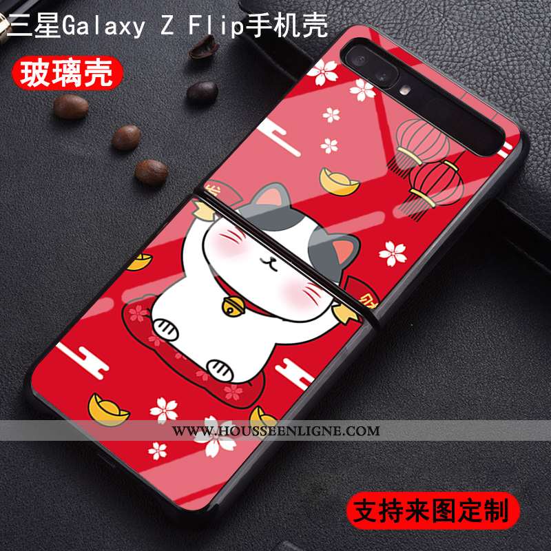 Coque Samsung Z Flip Verre Fluide Doux Personnalisé Étoile Plier Incassable Nouveau Rouge