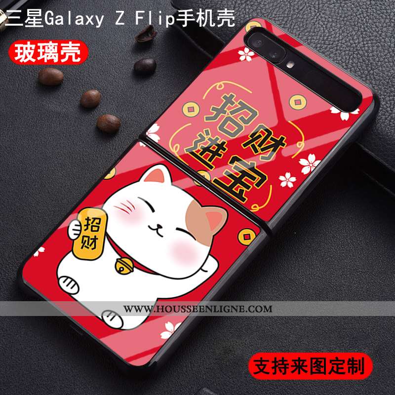Coque Samsung Z Flip Verre Fluide Doux Personnalisé Étoile Plier Incassable Nouveau Rouge