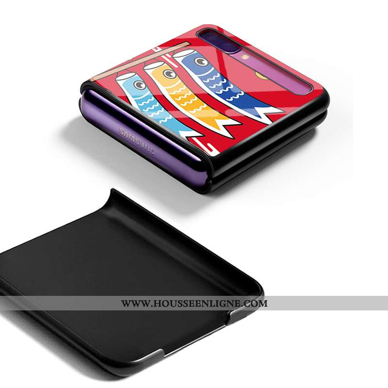 Coque Samsung Z Flip Verre Fluide Doux Personnalisé Étoile Plier Incassable Nouveau Rouge