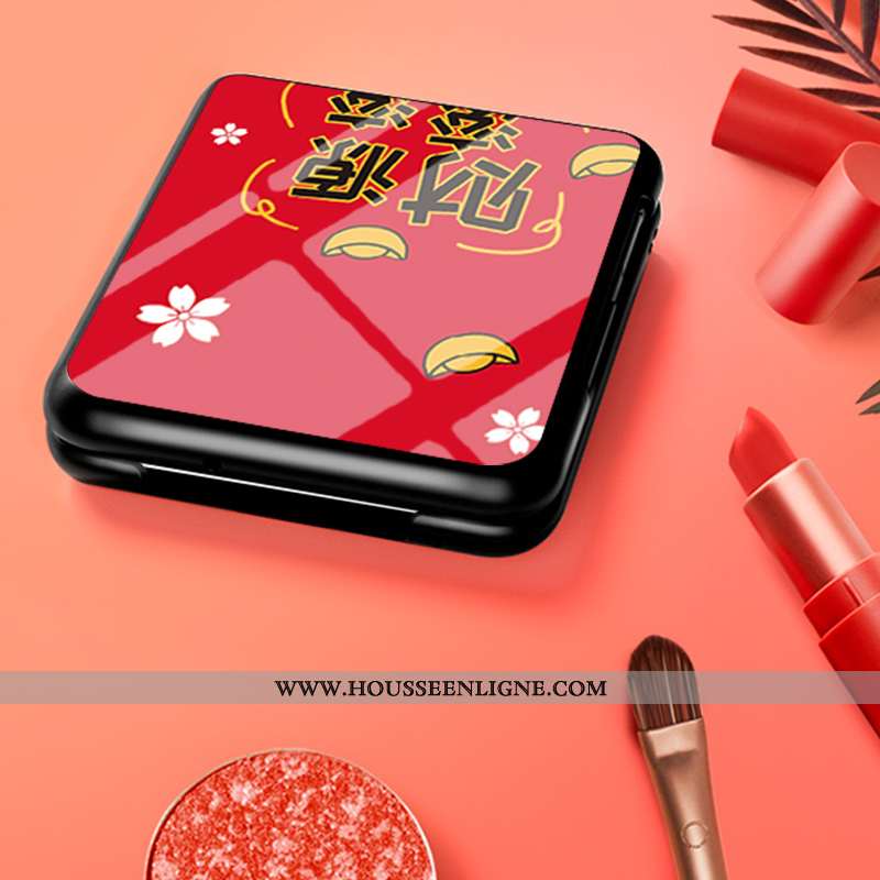 Coque Samsung Z Flip Verre Fluide Doux Personnalisé Étoile Plier Incassable Nouveau Rouge