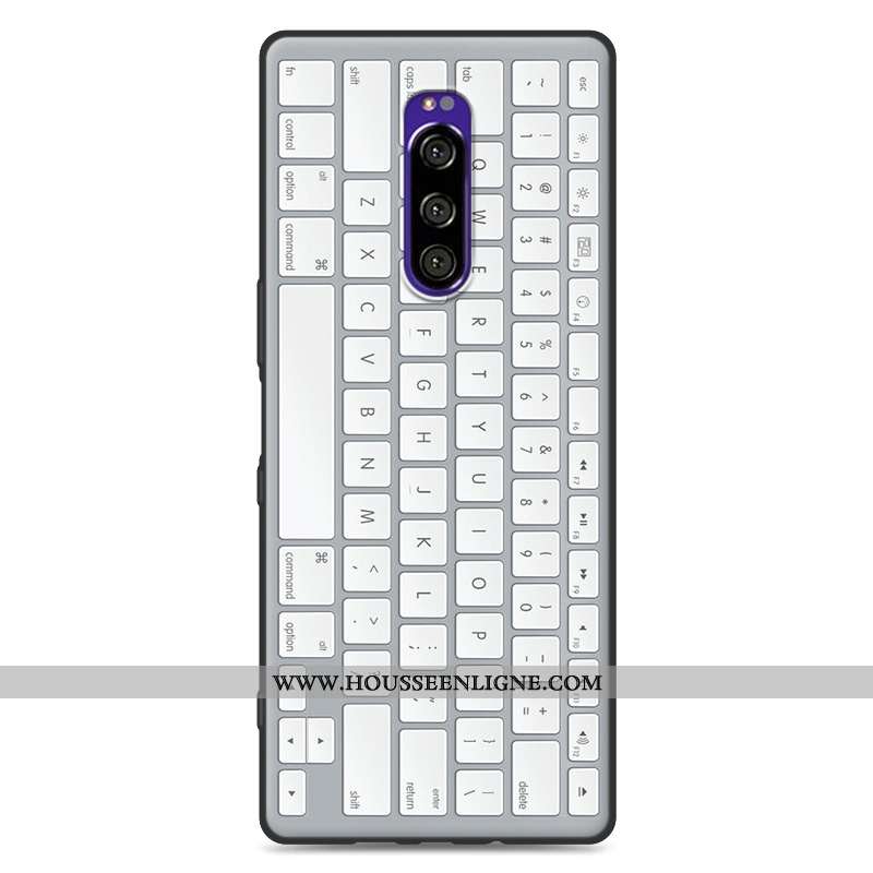 Coque Sony Xperia 1 Fluide Doux Silicone Personnalité Tendance Incassable Étui Rouge