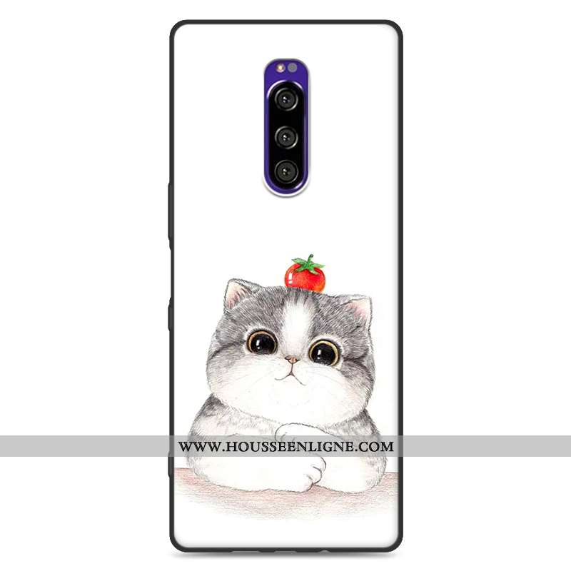 Coque Sony Xperia 1 Fluide Doux Silicone Personnalité Tendance Incassable Étui Rouge