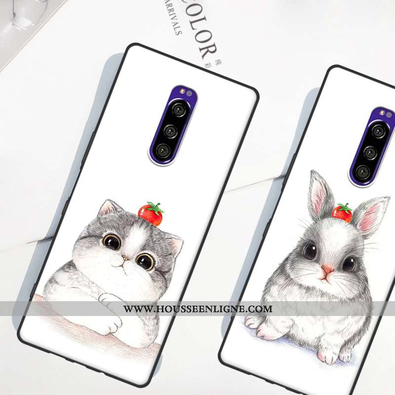 Coque Sony Xperia 1 Fluide Doux Silicone Personnalité Tendance Incassable Étui Rouge