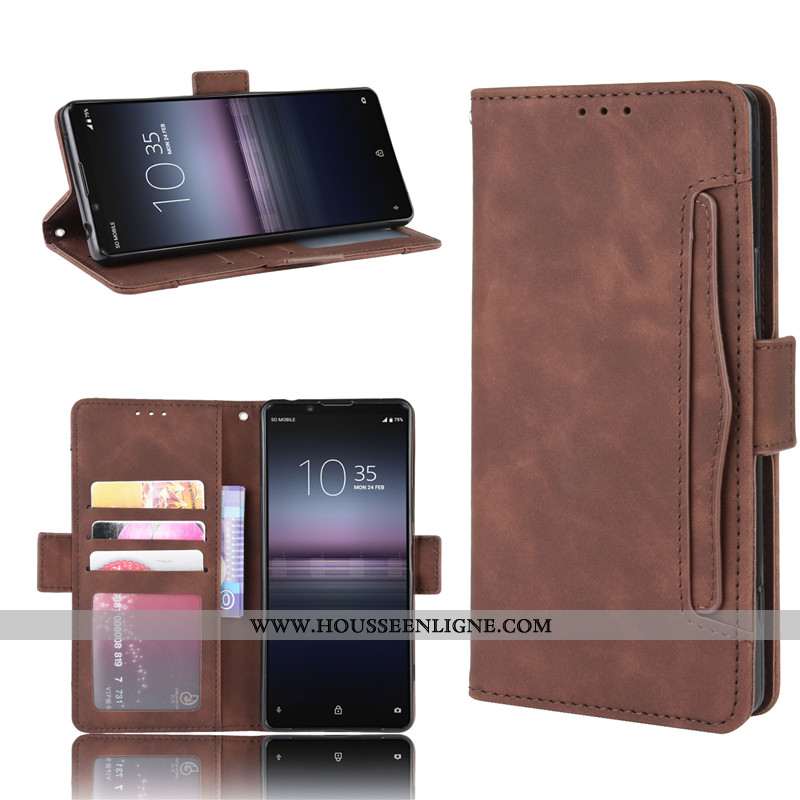 Coque Sony Xperia 1 Ii Fluide Doux Protection Cuir Housse Étui Téléphone Portable Noir