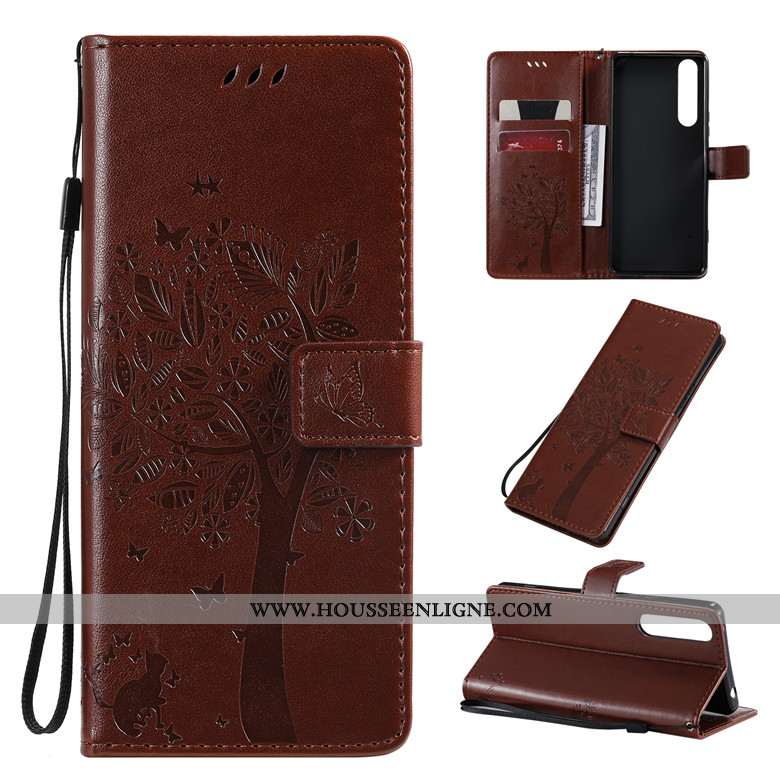 Coque Sony Xperia 1 Ii Fluide Doux Silicone Clamshell Incassable Protection Cuir Violet