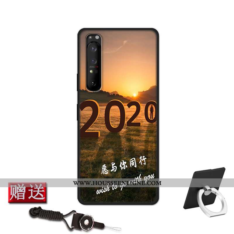 Coque Sony Xperia 1 Ii Fluide Doux Silicone Protection Étui Téléphone Portable Délavé En Daim Bleu