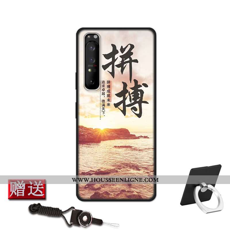 Coque Sony Xperia 1 Ii Fluide Doux Silicone Protection Étui Téléphone Portable Délavé En Daim Bleu