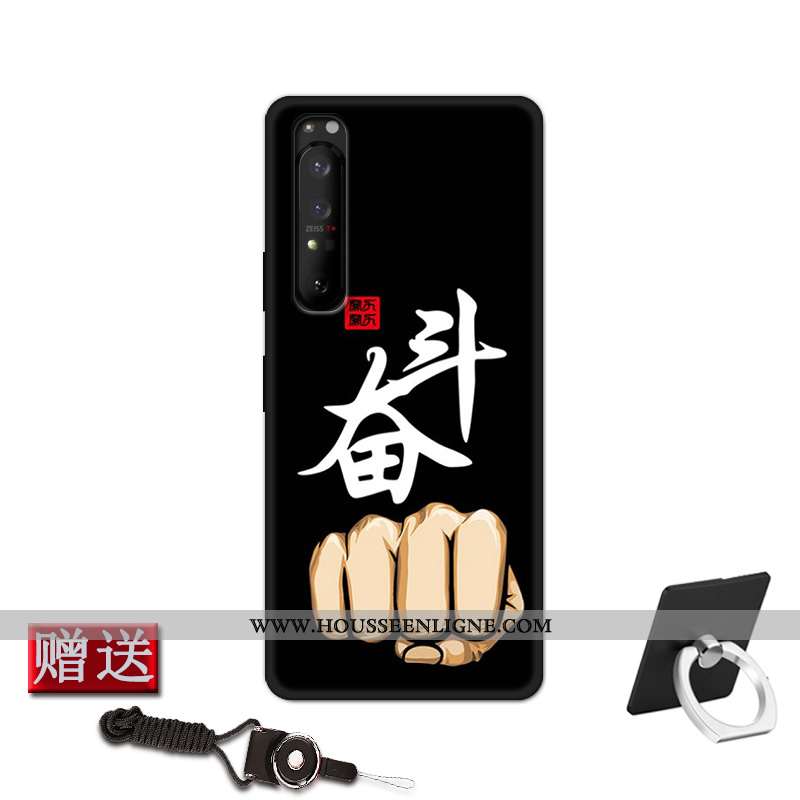 Coque Sony Xperia 1 Ii Fluide Doux Silicone Protection Étui Téléphone Portable Délavé En Daim Bleu