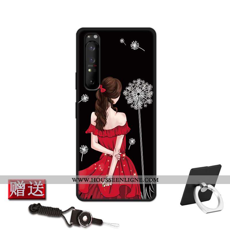 Coque Sony Xperia 1 Ii Fluide Doux Silicone Protection Étui Téléphone Portable Délavé En Daim Bleu