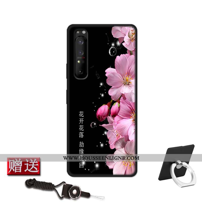 Coque Sony Xperia 1 Ii Fluide Doux Silicone Protection Étui Téléphone Portable Délavé En Daim Bleu