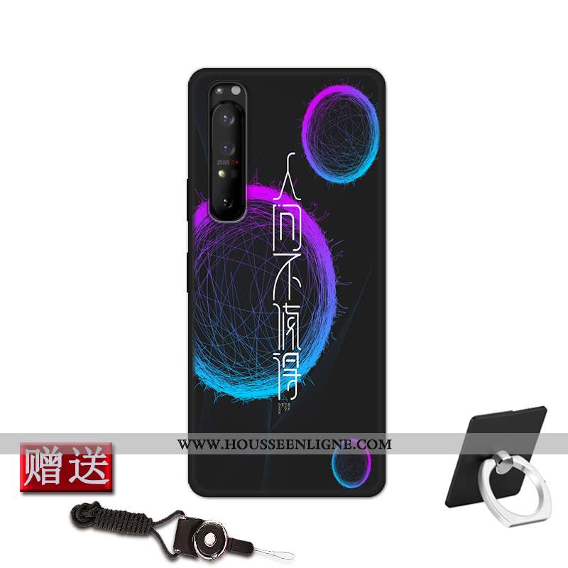 Coque Sony Xperia 1 Ii Fluide Doux Silicone Protection Étui Téléphone Portable Délavé En Daim Bleu
