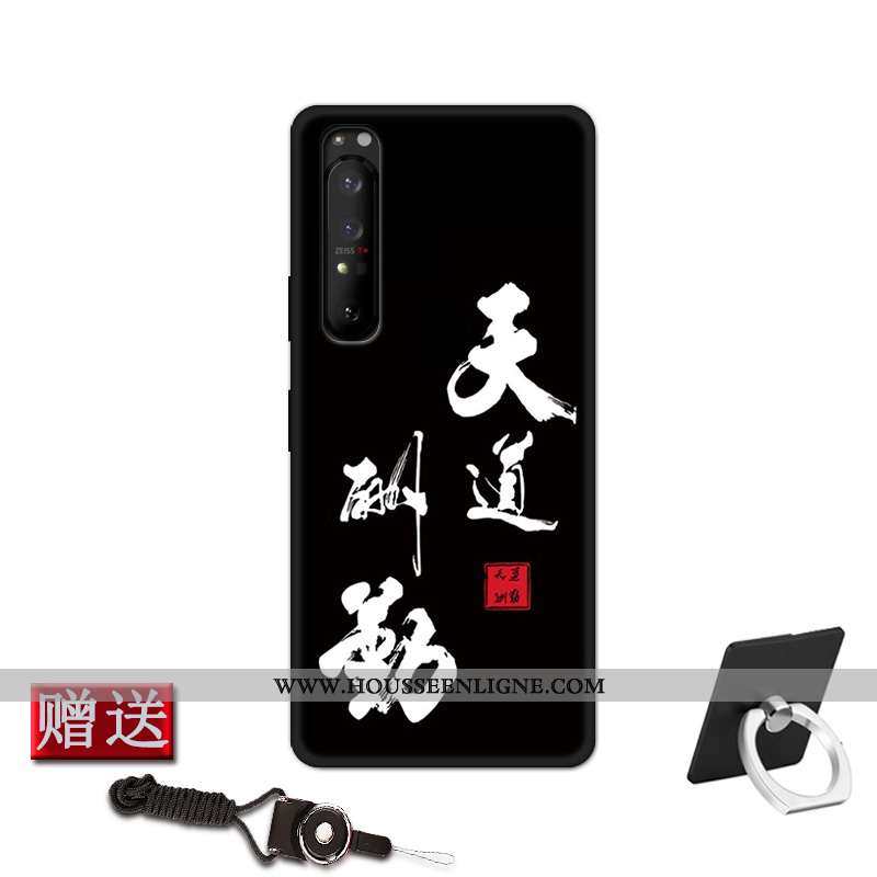 Coque Sony Xperia 1 Ii Fluide Doux Silicone Protection Étui Téléphone Portable Délavé En Daim Bleu