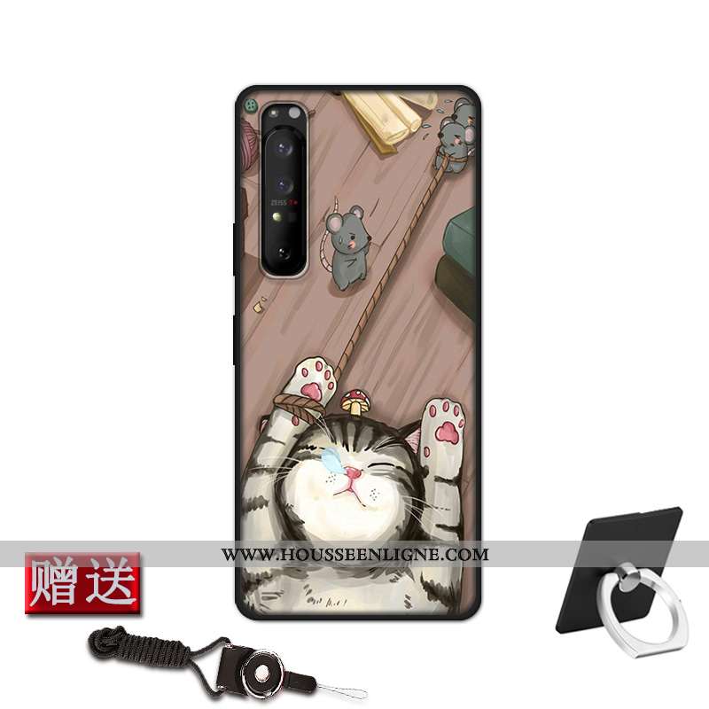 Coque Sony Xperia 1 Ii Fluide Doux Silicone Protection Étui Téléphone Portable Délavé En Daim Bleu