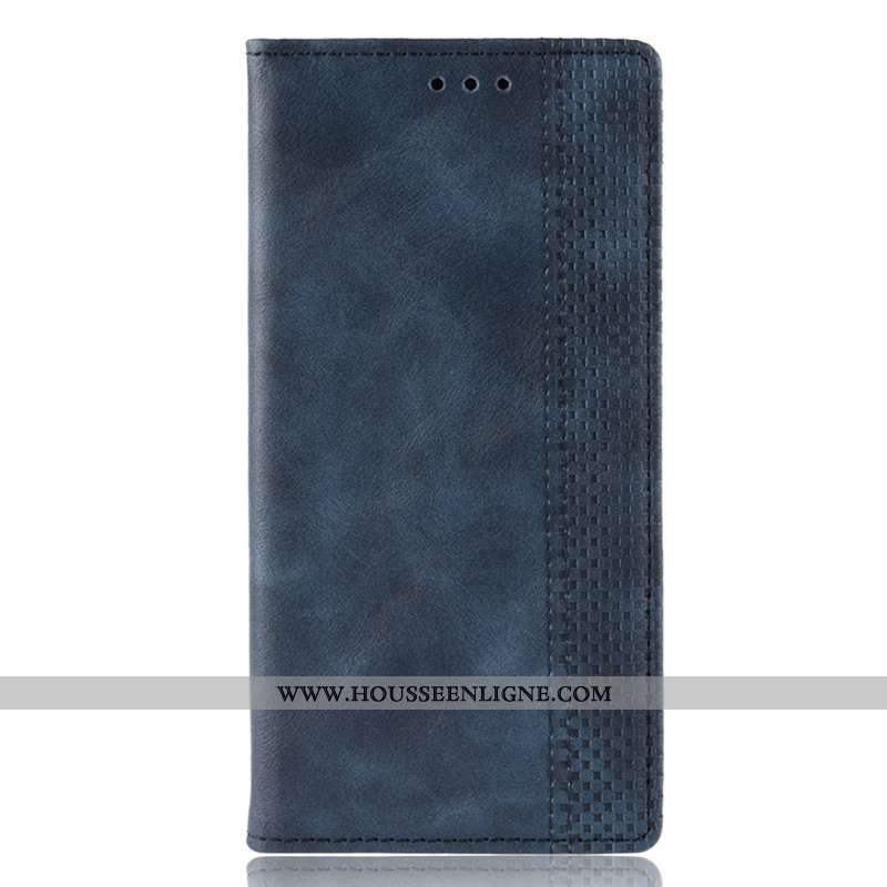 Coque Sony Xperia 1 Ii Protection Cuir Boucle Magnétique Étui Bleu Marin Housse Bleu Foncé