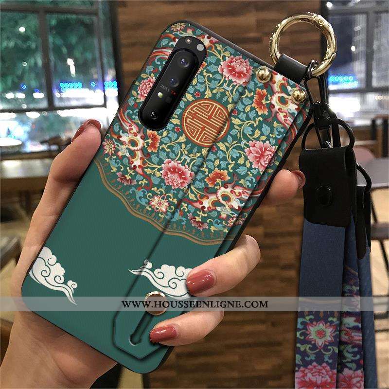 Coque Sony Xperia 1 Ii Vintage Tendance Fluide Doux Ornements Suspendus Téléphone Portable Style Chi
