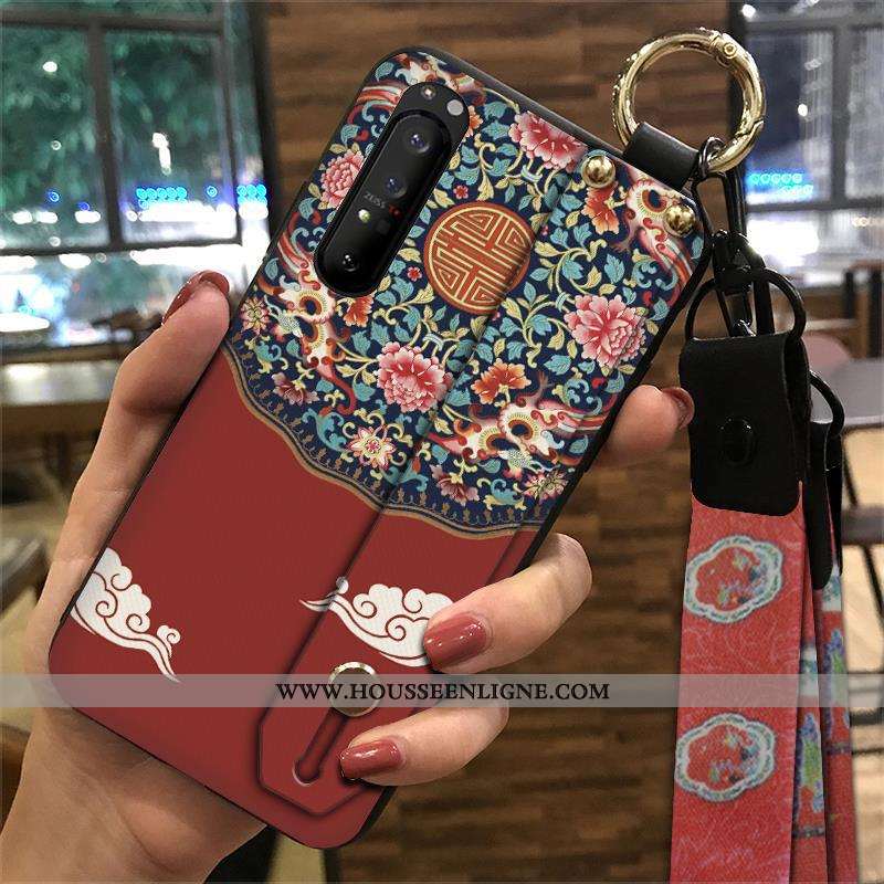 Coque Sony Xperia 1 Ii Vintage Tendance Fluide Doux Ornements Suspendus Téléphone Portable Style Chi