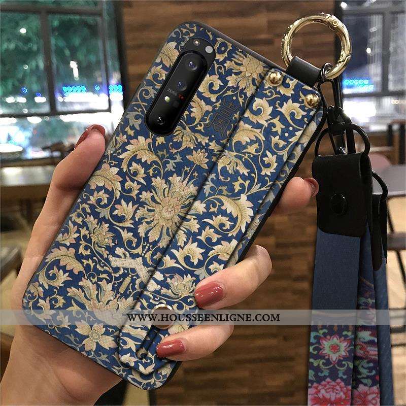 Coque Sony Xperia 1 Ii Vintage Tendance Fluide Doux Ornements Suspendus Téléphone Portable Style Chi