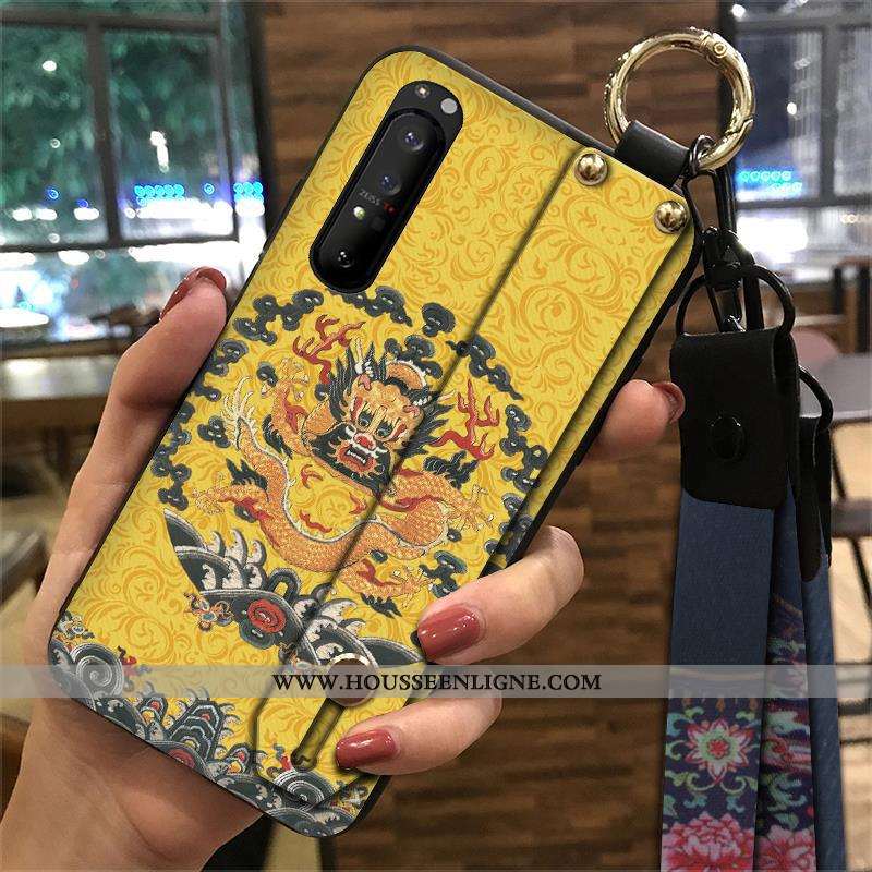 Coque Sony Xperia 1 Ii Vintage Tendance Fluide Doux Ornements Suspendus Téléphone Portable Style Chi
