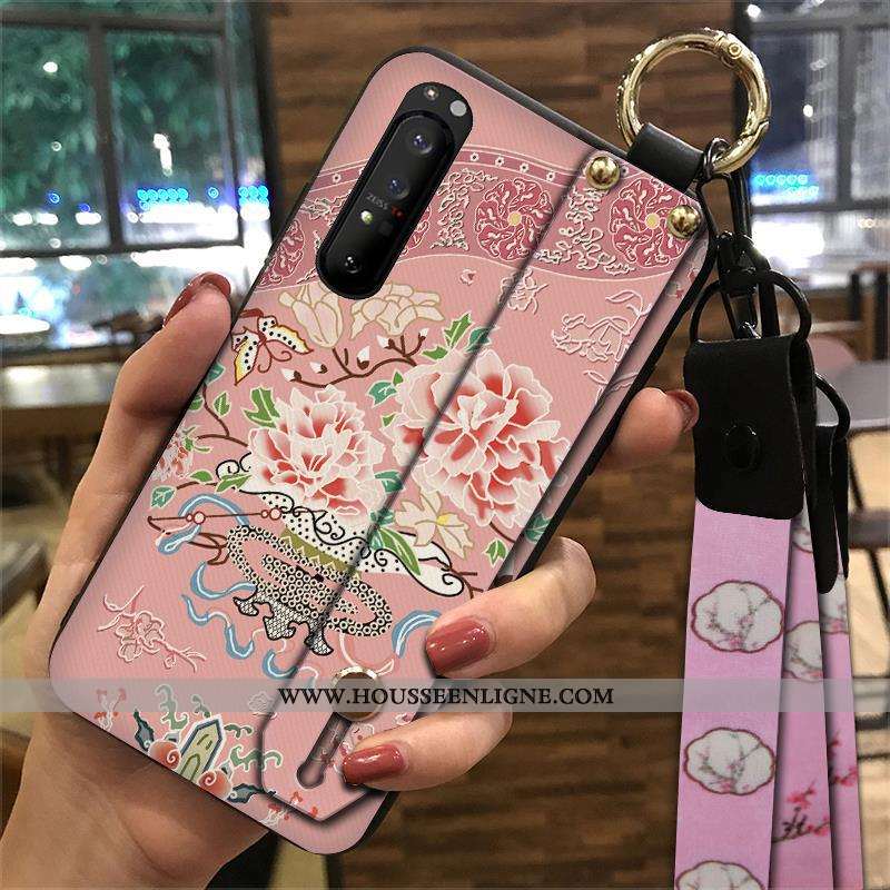 Coque Sony Xperia 1 Ii Vintage Tendance Fluide Doux Ornements Suspendus Téléphone Portable Style Chi