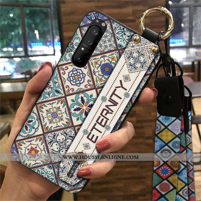 Coque Sony Xperia 1 Ii Vintage Tendance Fluide Doux Ornements Suspendus Téléphone Portable Style Chi