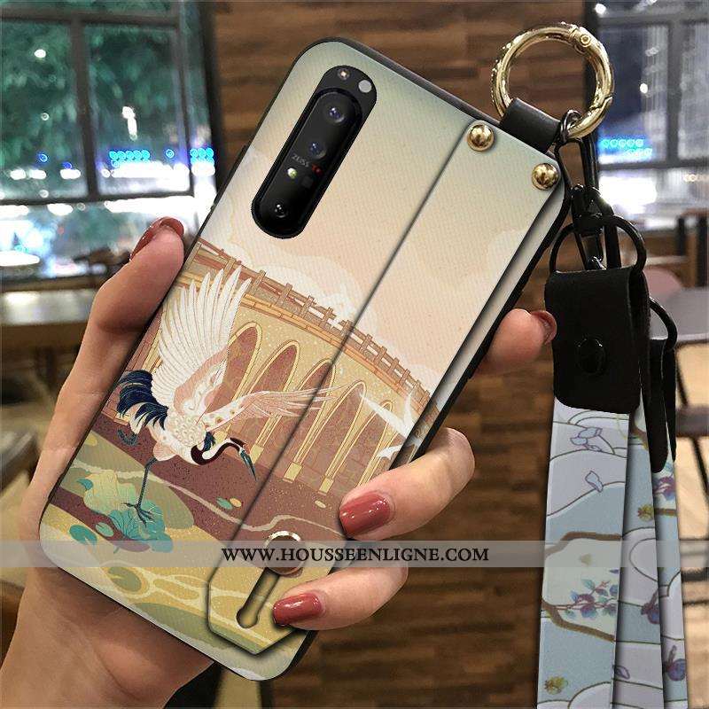 Coque Sony Xperia 1 Ii Vintage Tendance Fluide Doux Ornements Suspendus Téléphone Portable Style Chi