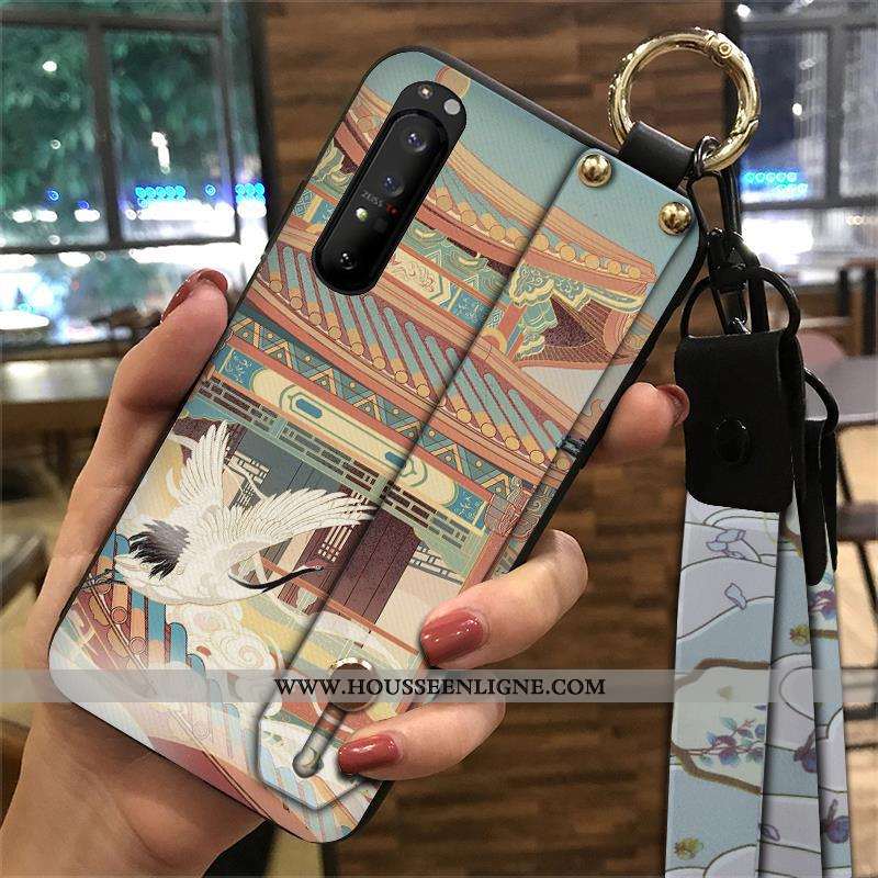 Coque Sony Xperia 1 Ii Vintage Tendance Fluide Doux Ornements Suspendus Téléphone Portable Style Chi