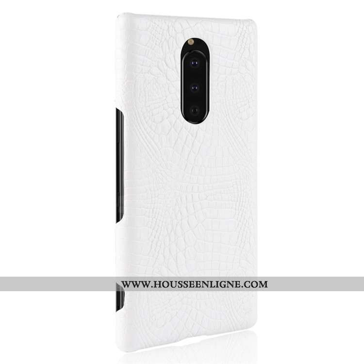 Coque Sony Xperia 1 Modèle Fleurie Protection Cuir Tendance Qualité Téléphone Portable Bleu Foncé