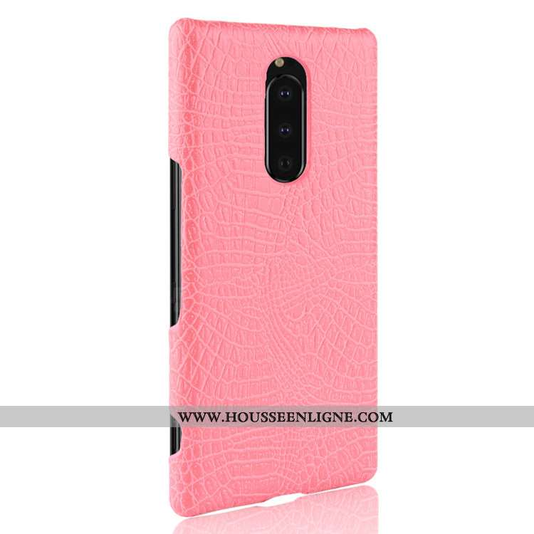Coque Sony Xperia 1 Modèle Fleurie Protection Cuir Tendance Qualité Téléphone Portable Bleu Foncé