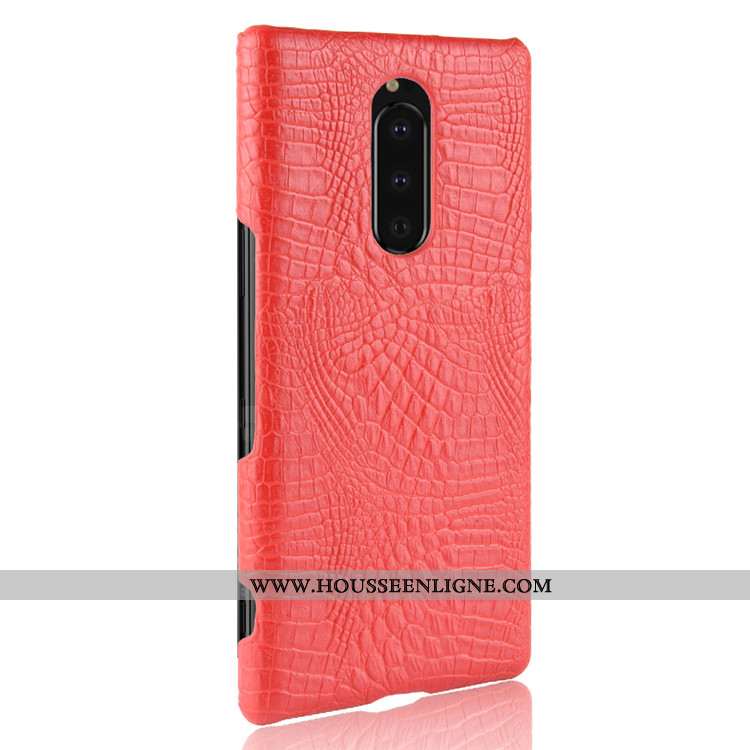 Coque Sony Xperia 1 Modèle Fleurie Protection Cuir Tendance Qualité Téléphone Portable Bleu Foncé