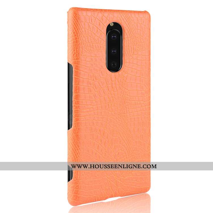 Coque Sony Xperia 1 Modèle Fleurie Protection Cuir Tendance Qualité Téléphone Portable Bleu Foncé
