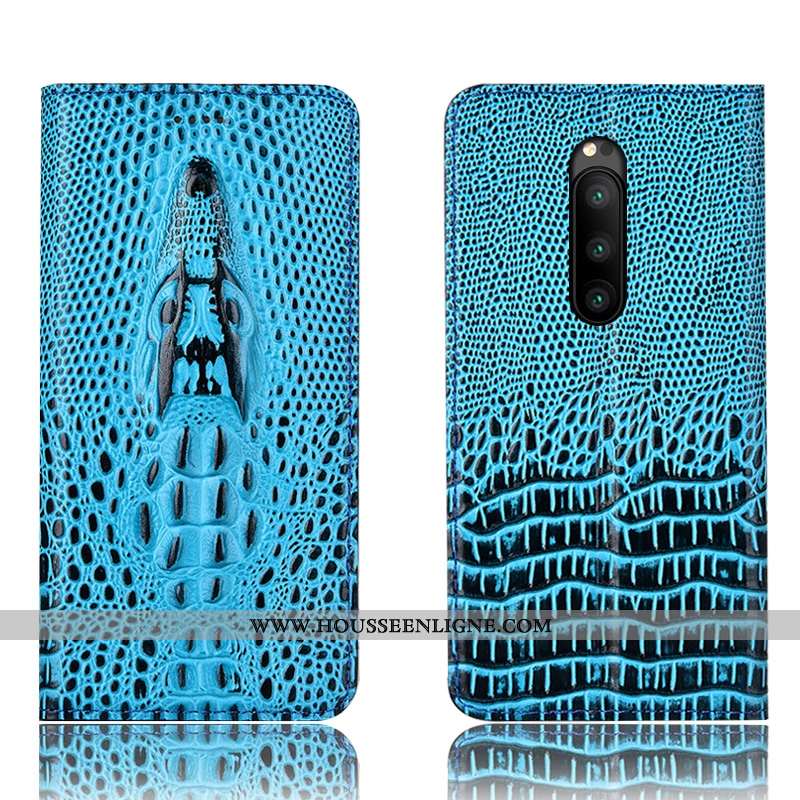Coque Sony Xperia 1 Protection Cuir Véritable Étui Téléphone Portable Jaune