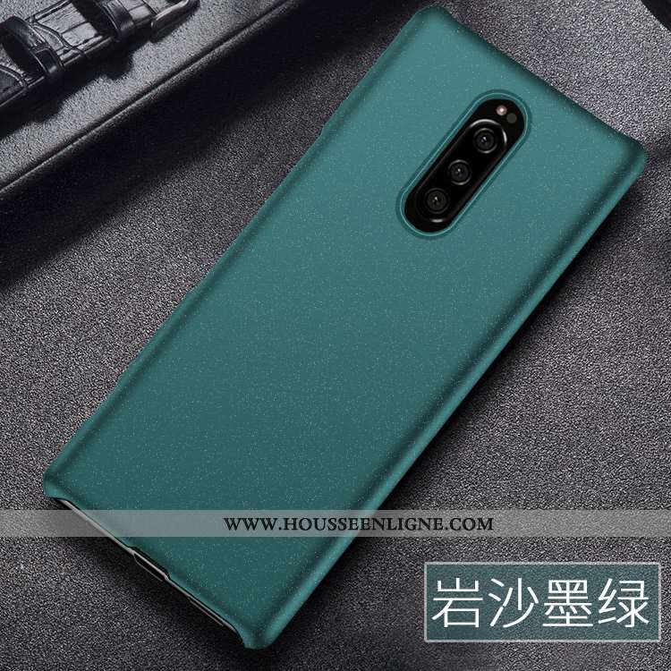 Coque Sony Xperia 1 Protection Délavé En Daim Incassable Difficile Téléphone Portable Vert Verte