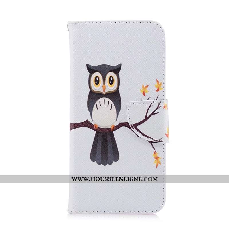 Coque Sony Xperia 10 Cuir Protection Peinture Housse Blanc Étui Blanche