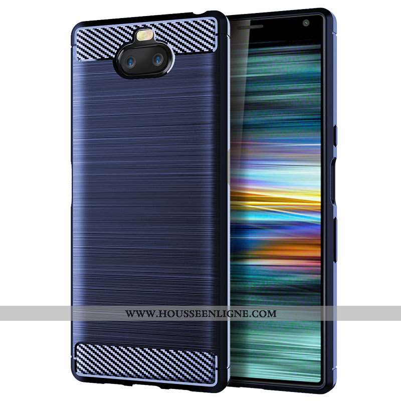 Coque Sony Xperia 10 Fluide Doux Protection Incassable Étui Téléphone Portable Tout Compris Bleu Mar