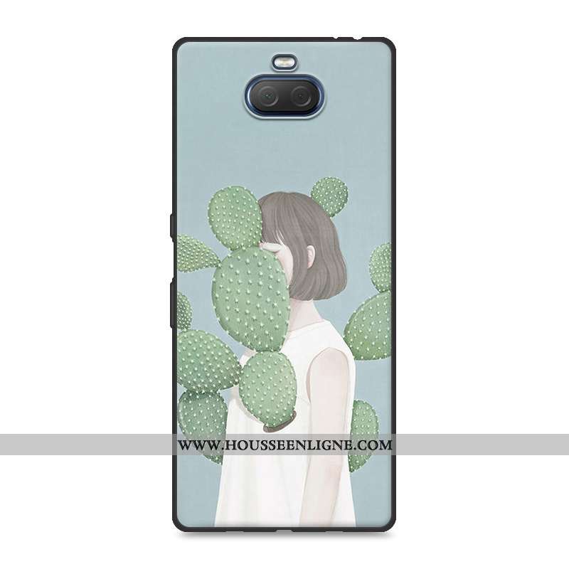 Coque Sony Xperia 10 Fluide Doux Silicone Créatif Frais Blanc Étui Mode Blanche