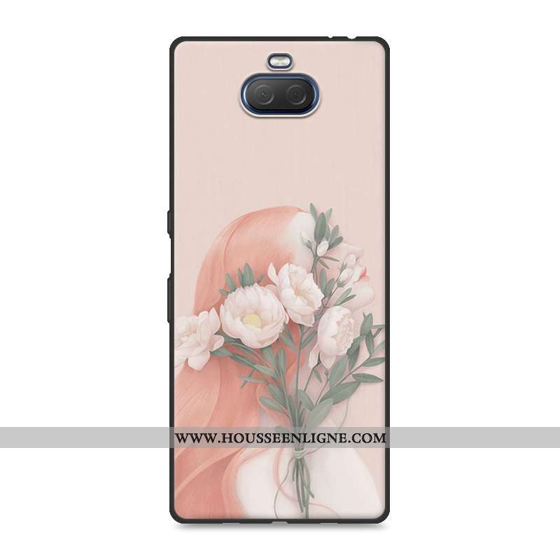 Coque Sony Xperia 10 Fluide Doux Silicone Créatif Frais Blanc Étui Mode Blanche