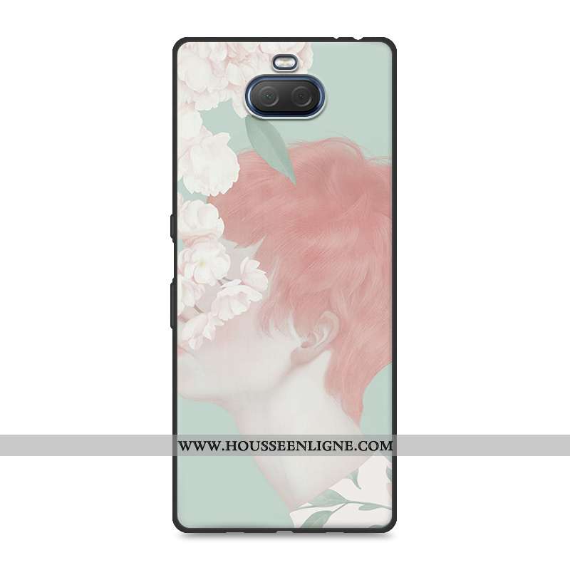 Coque Sony Xperia 10 Fluide Doux Silicone Créatif Frais Blanc Étui Mode Blanche