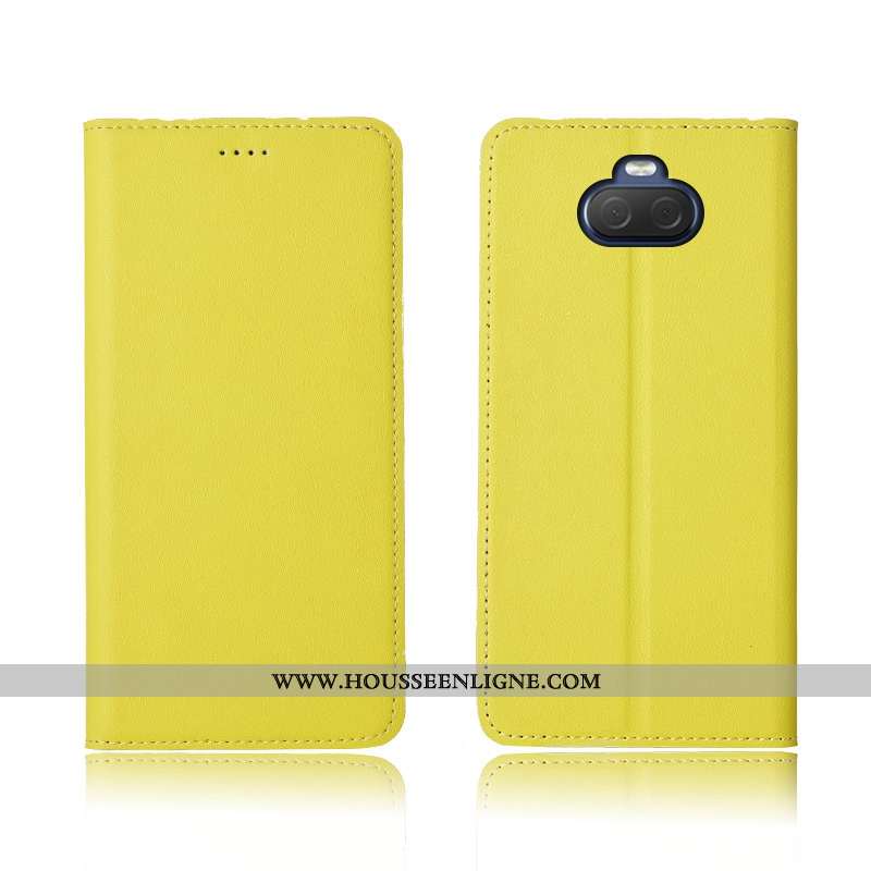 Coque Sony Xperia 10 Fluide Doux Silicone Cuir Véritable Clamshell Nouveau Délavé En Daim Tout Compr
