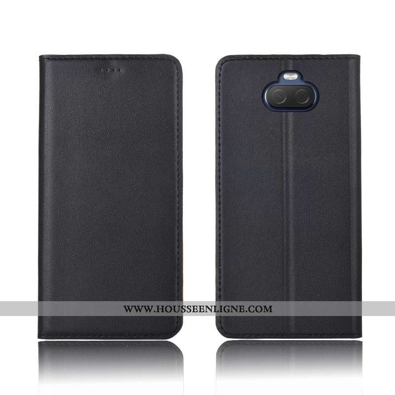 Coque Sony Xperia 10 Fluide Doux Silicone Cuir Véritable Clamshell Nouveau Délavé En Daim Tout Compr