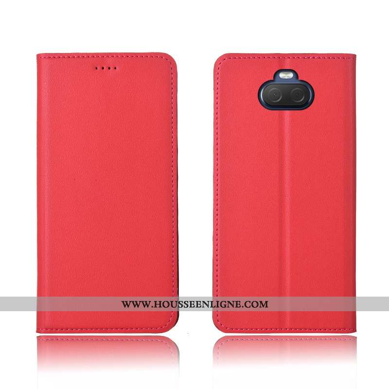 Coque Sony Xperia 10 Fluide Doux Silicone Cuir Véritable Clamshell Nouveau Délavé En Daim Tout Compr