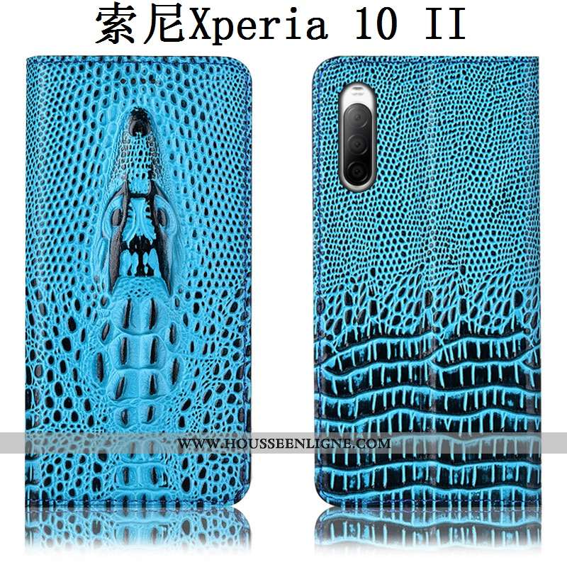 Coque Sony Xperia 10 Ii Cuir Véritable Protection Incassable Kaki Tout Compris Étui Housse Khaki