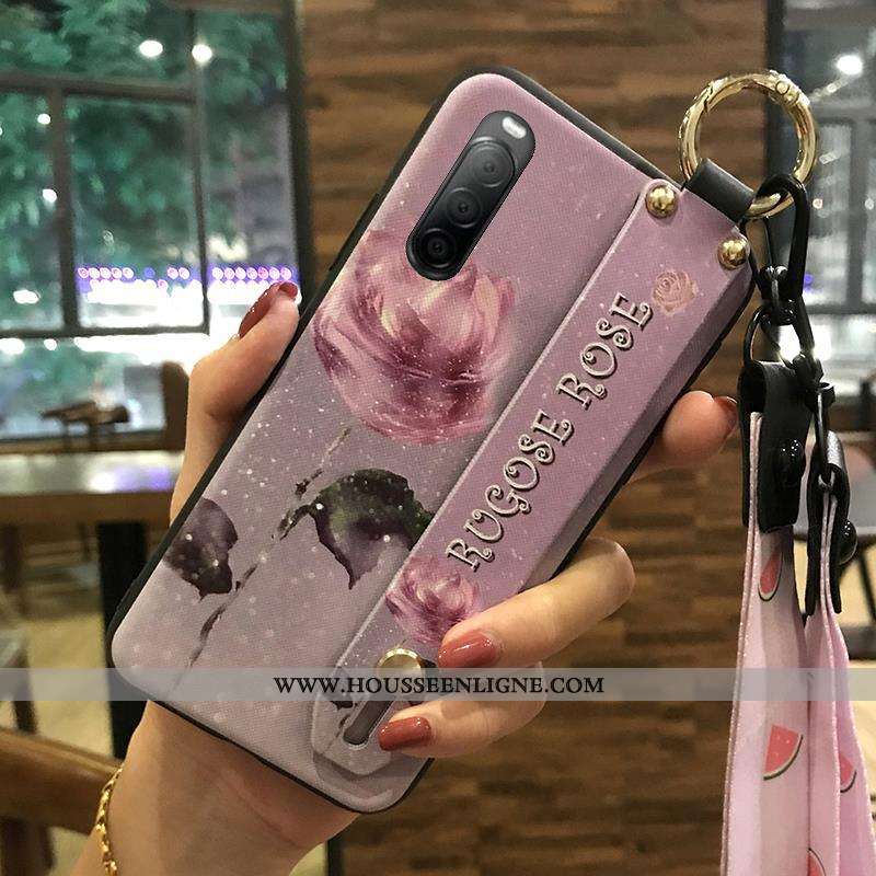 Coque Sony Xperia 10 Ii Ornements Suspendus Fluide Doux Fleur Téléphone Portable Support Protection 