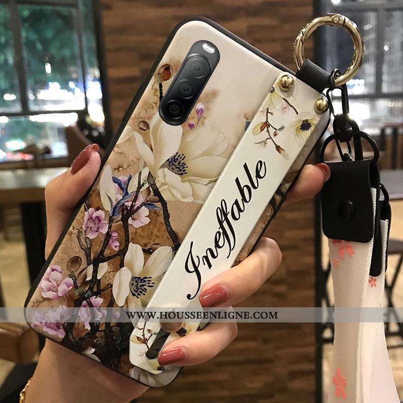 Coque Sony Xperia 10 Ii Ornements Suspendus Fluide Doux Fleur Téléphone Portable Support Protection 