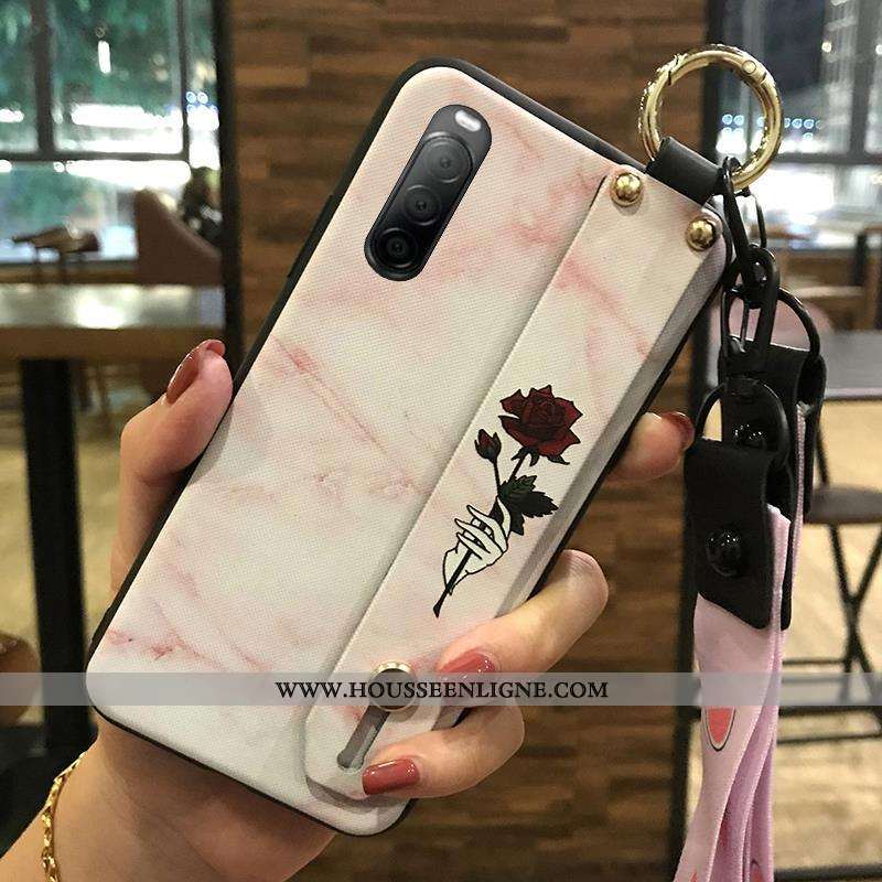 Coque Sony Xperia 10 Ii Ornements Suspendus Fluide Doux Fleur Téléphone Portable Support Protection 