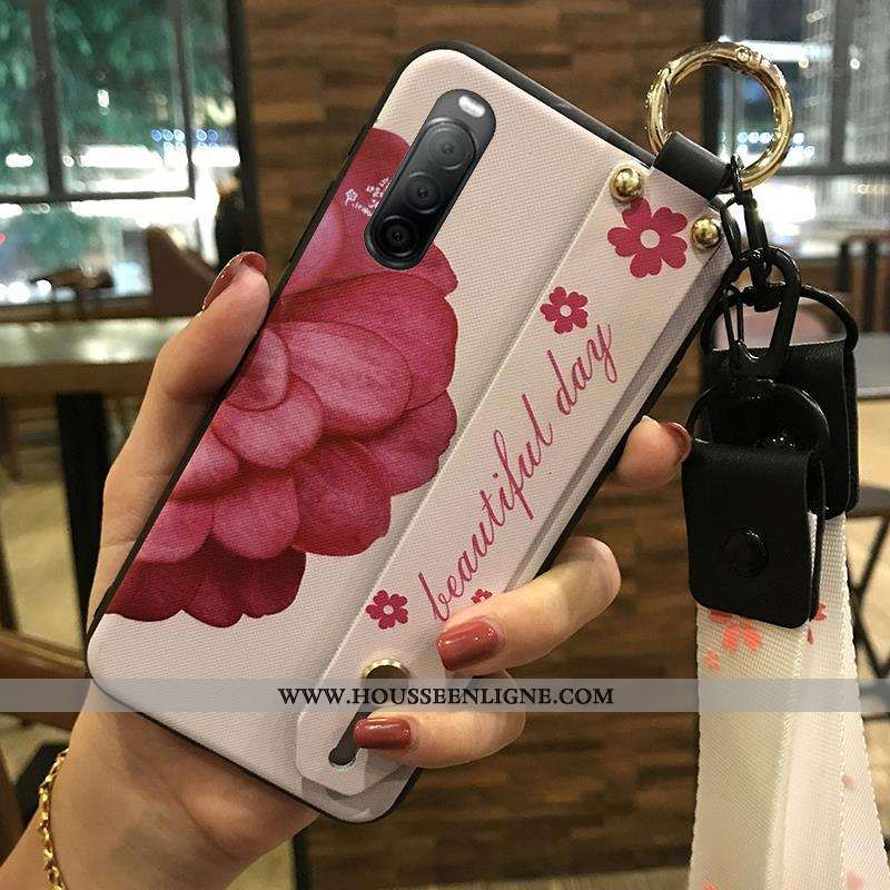 Coque Sony Xperia 10 Ii Ornements Suspendus Fluide Doux Fleur Téléphone Portable Support Protection 