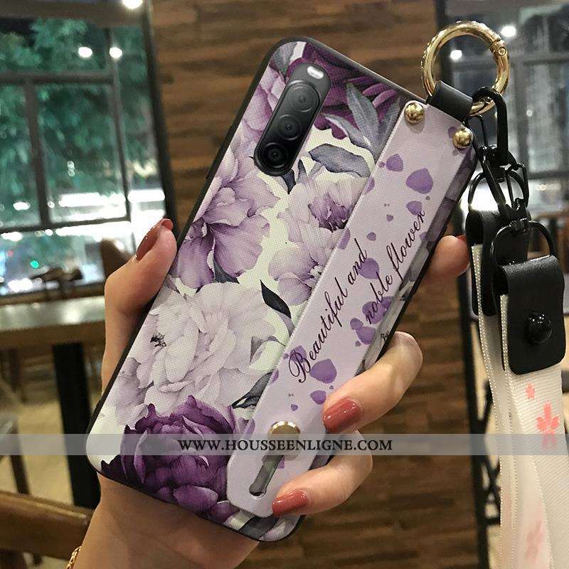 Coque Sony Xperia 10 Ii Ornements Suspendus Fluide Doux Fleur Téléphone Portable Support Protection 