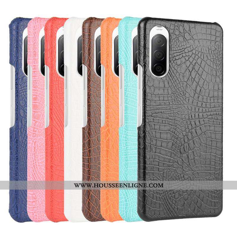 Coque Sony Xperia 10 Ii Protection Cuir Qualité Étui Téléphone Portable Difficile Noir