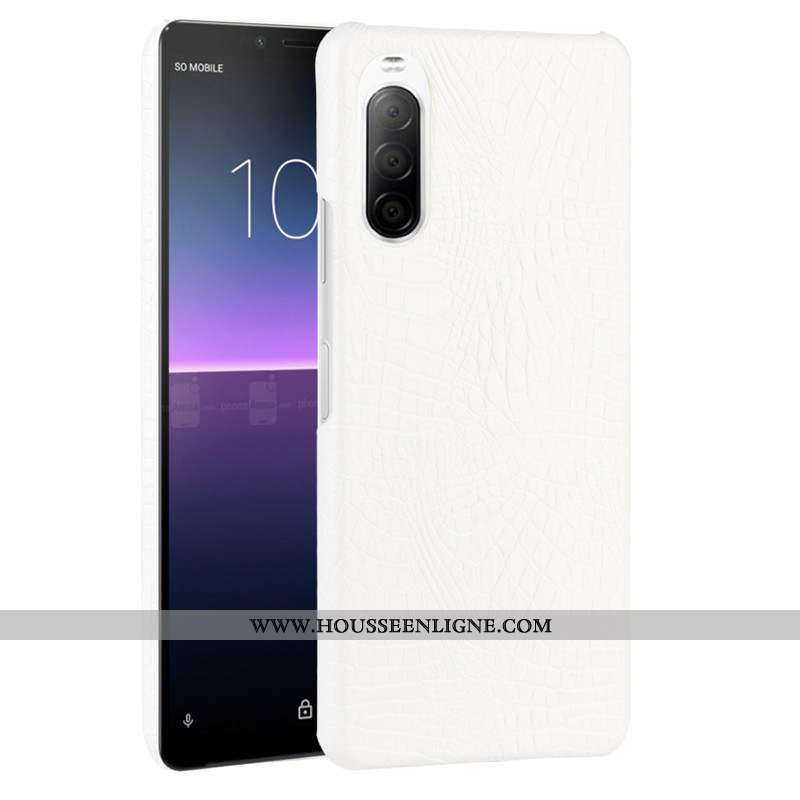 Coque Sony Xperia 10 Ii Protection Cuir Qualité Étui Téléphone Portable Difficile Noir