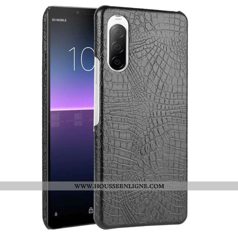 Coque Sony Xperia 10 Ii Protection Cuir Qualité Étui Téléphone Portable Difficile Noir